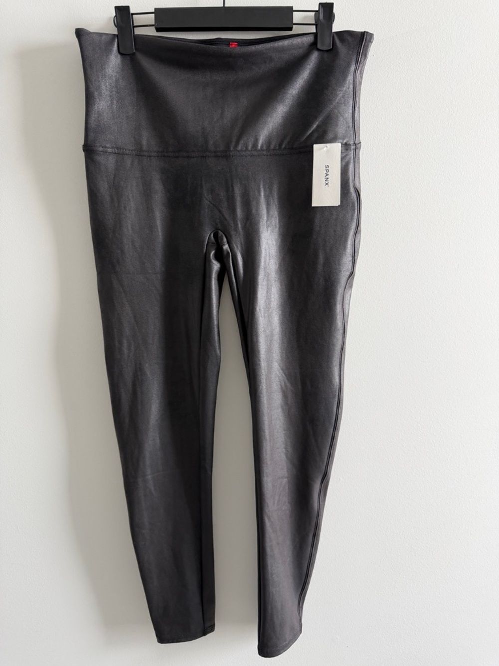 SPANX Faux Leather Leggings NWT Black High Rise Shaping Pants 1X
